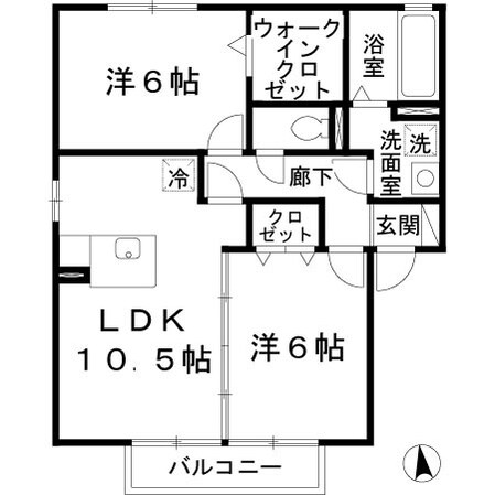 ヴァン・ヴェール　北棟の物件間取画像